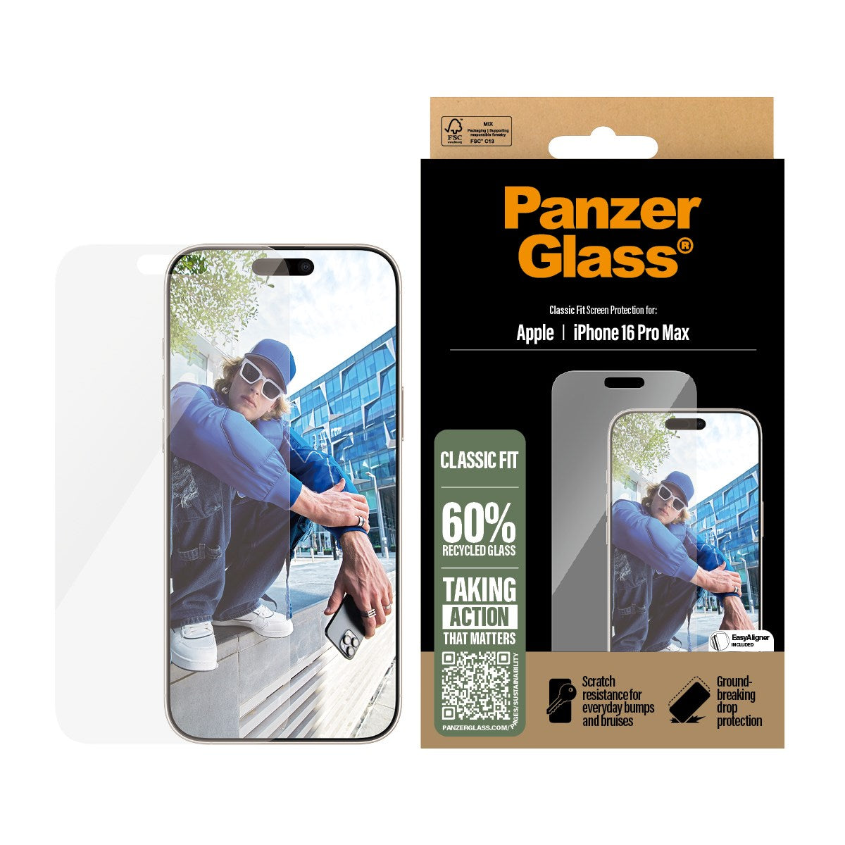 PanzerGlass® Screen Protector Clear iPhone 16 Pro | Classic Fit