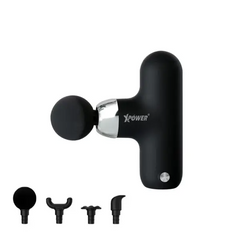 XPower MG13 Mini Massage Gun With 4 Massage Head- Black