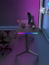 Gamax D2208B RGB Carbon fiber Gaming Table 120*60*74 cm with Mousepad - Black