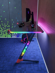 Gamax D2501 3 Sides RGB Carbon fiber Gaming Table 120*60*74 cm with Mousepad - Black