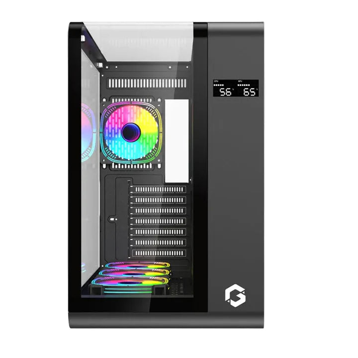 GAMEON Infinity Midnight Series ARGB Mid Tower Gaming Case 4 Fans - Black