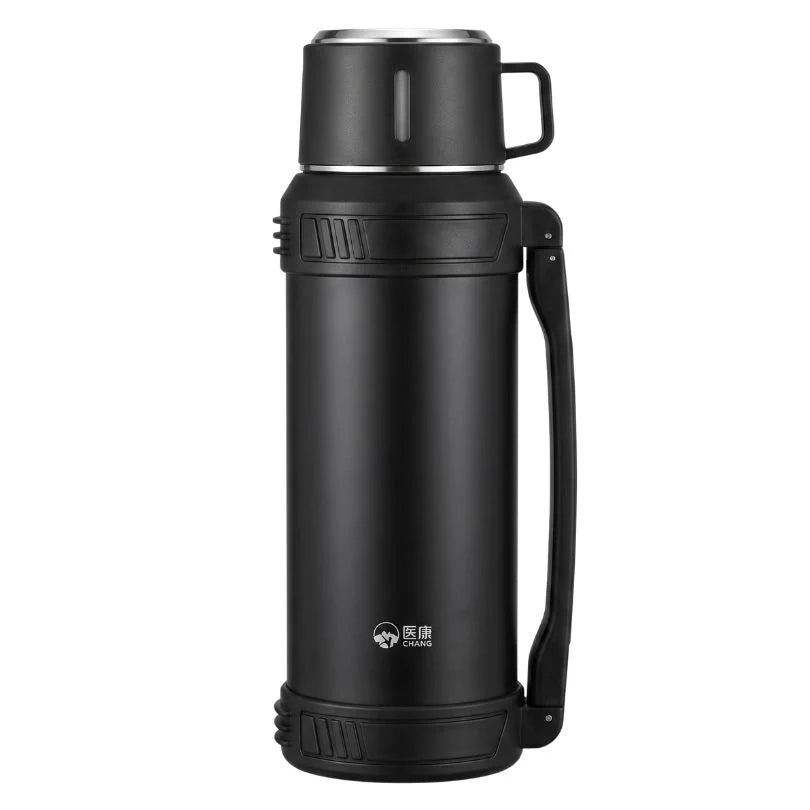 D.Kadi KD9110 Vacuum Bottle 2000ML with Carry Strap - Black
