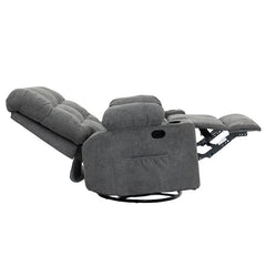 Black Bull Premium Sofa Swivel Rocker Recliner Fabric - Dark Grey