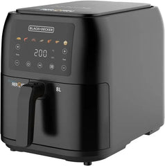 Black & Decker Slim and Sleek AirFryer -  Full Digital  8L 1700W - 7 Preset Functions - Colored menu  - SAF80-B5
