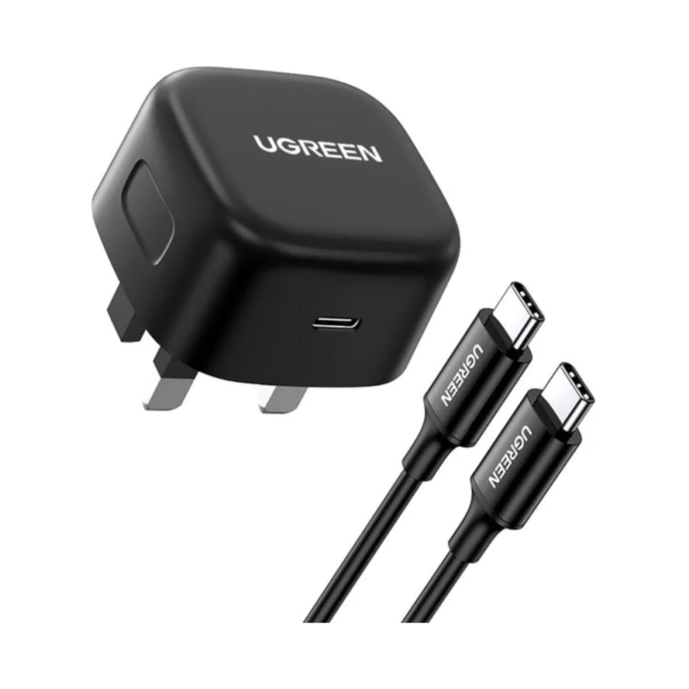 UGREEN PD 25w Fast Charger+USB CC Cable UK CD250 Black