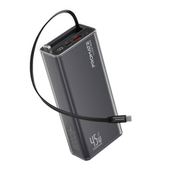 PROMATE  Power through your day with this 20,000mAh power bank featuring 45W fast charging,Black