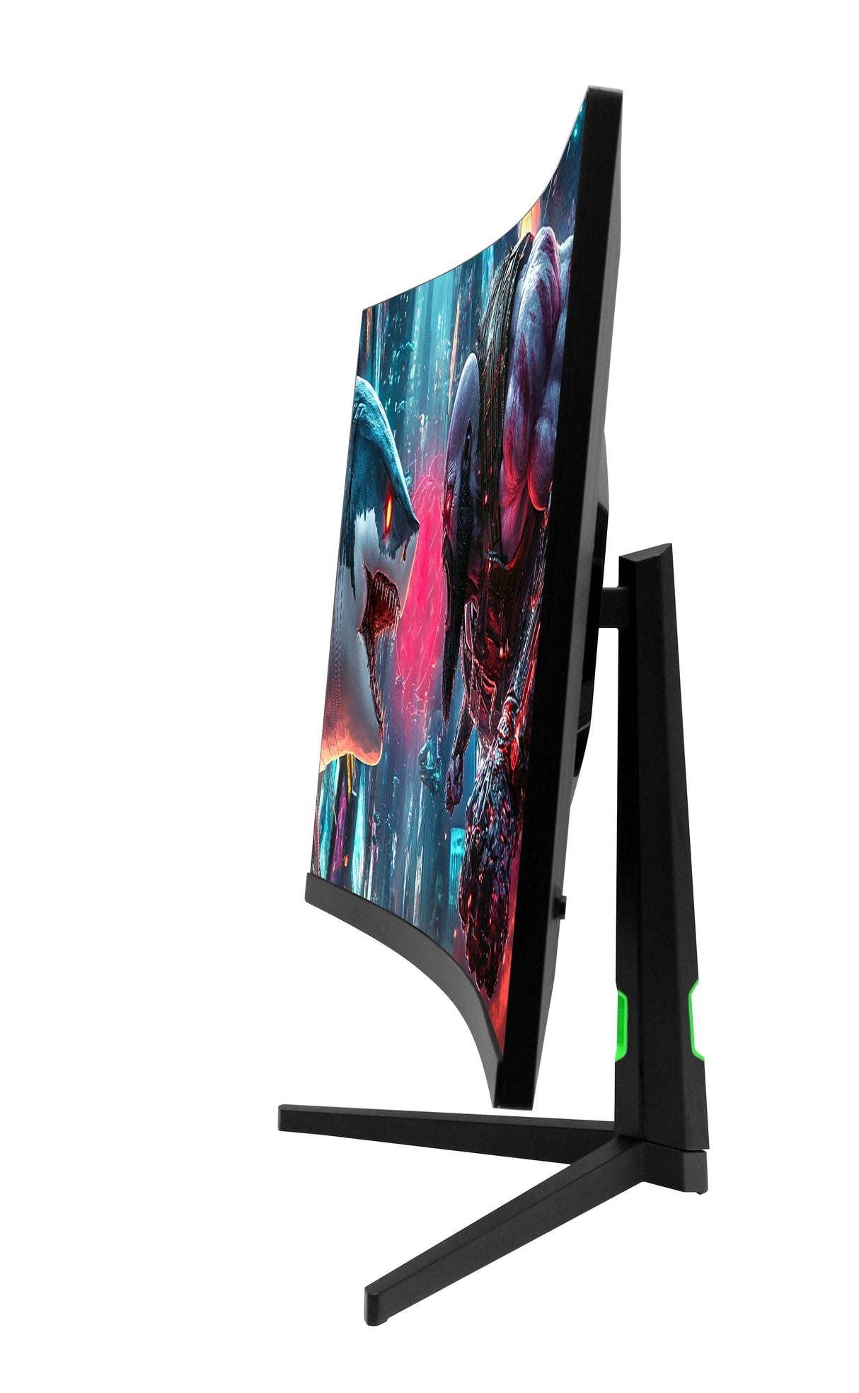 SHARX Gaming Monitor 27", OD 200Hz Refresh Rate, 0.3ms (MPRT) Response Time, Curved VA, FHD, 2.1HDMI, Fixed Stand, RGB Backlight, 3w Speaker, Free Sync, G-Sync Compatible.