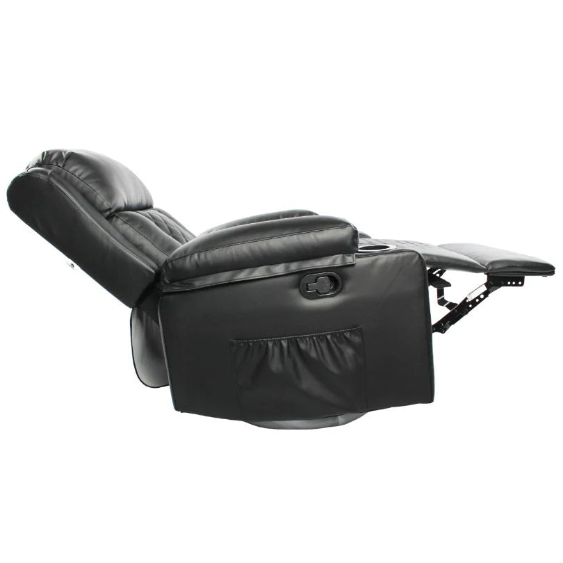 Black Bull Premium Sofa Swivel Rocker Recliner Size (H:107 W: 86 cm) – PU Black