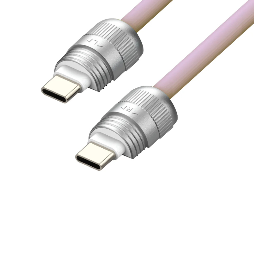 SIA  powerlinkSOFT RUBBER TYPE C - TYPE C LANYARD CABLE 60W 30CM LIGHT PINK