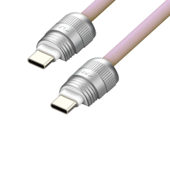 SIA  powerlinkSOFT RUBBER TYPE C - TYPE C LANYARD CABLE 60W 30CM LIGHT PINK