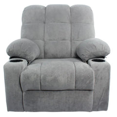 Black Bull Premium Sofa Swivel Rocker Recliner Size (H:110 W: 86 cm)- Fabric Light Grey