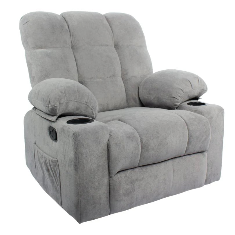 Black Bull Premium Sofa Swivel Rocker Recliner Size (H:110 W: 86 cm)- Fabric Light Grey