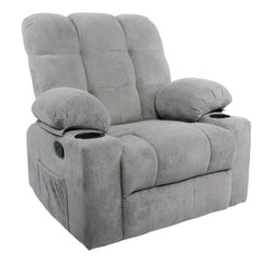 Black Bull Premium Sofa Swivel Rocker Recliner Size (H:110 W: 86 cm)- Fabric Light Grey