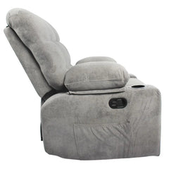 Black Bull Premium Sofa Swivel Rocker Recliner Size (H:110 W: 86 cm)- Fabric Light Grey