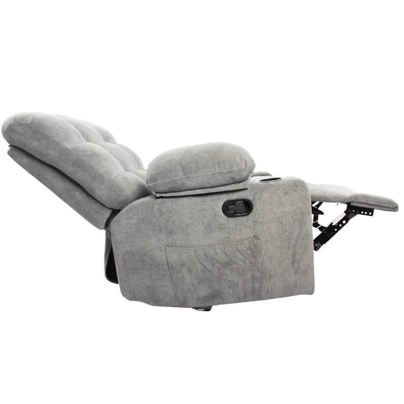 Black Bull Premium Sofa Swivel Rocker Recliner Size (H:110 W: 86 cm)- Fabric Light Grey