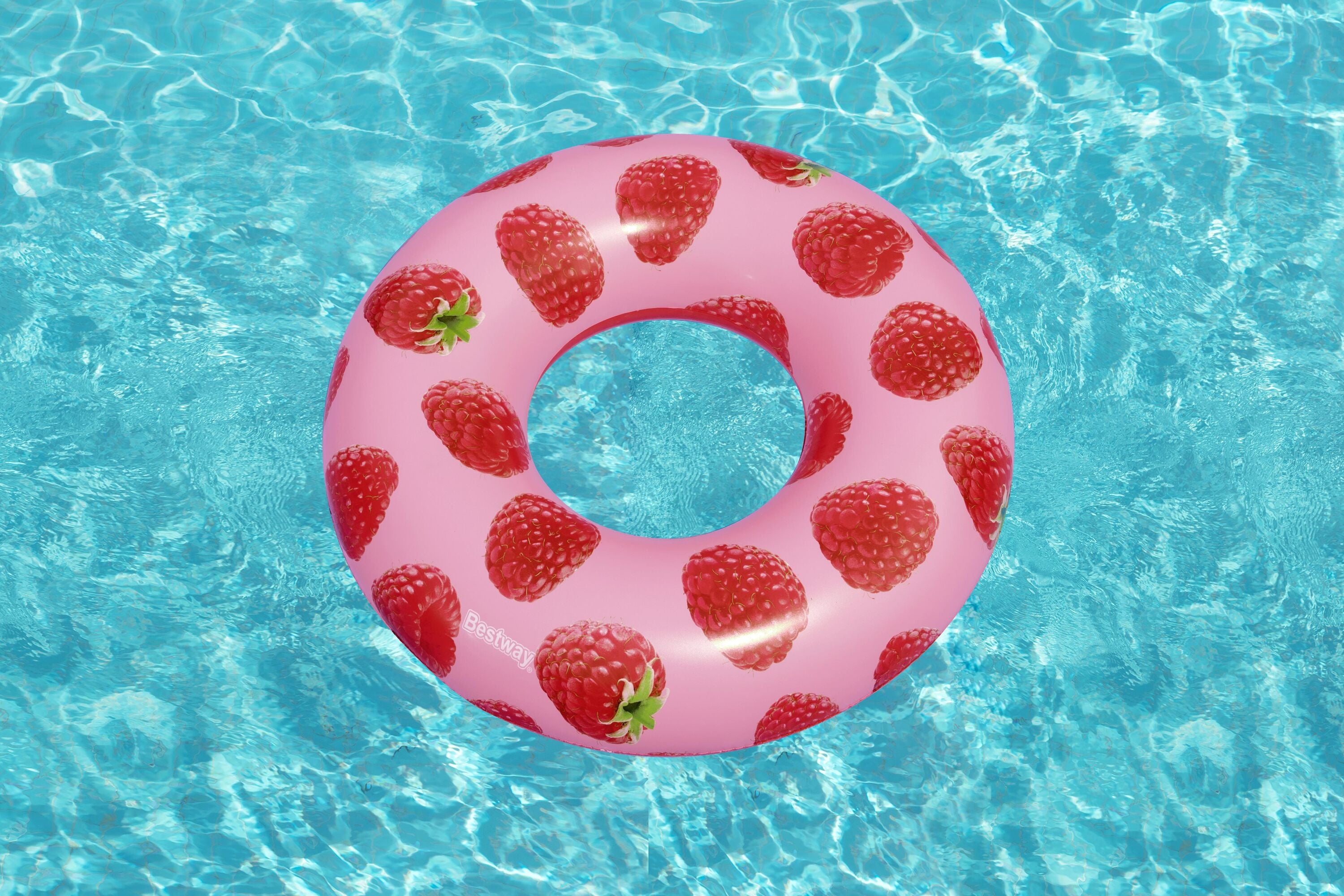 Bestway Φ1.19M Scentsational Raspberry Swim Ring (Contents:1 swim tube, repair patch.) Age 12+