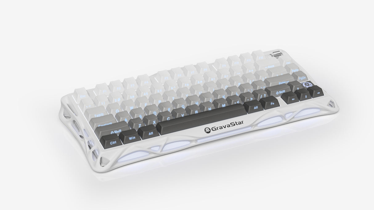 GravaStar Mercury K1 75% Wireless Mechanical Gaming Keyboard,Gradient White