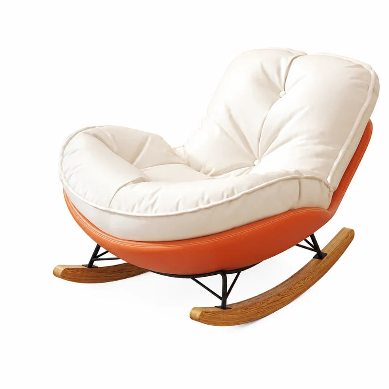 Black Bull Steel Recliner Rocking Chair with Ottoman