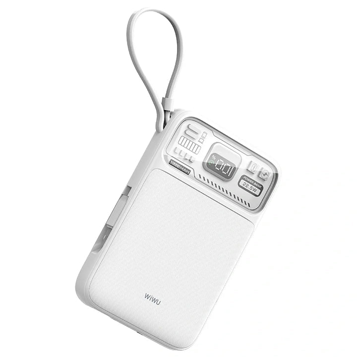 WIWU Wi-P016 Magnetic Power Bank (Dual Cables) White