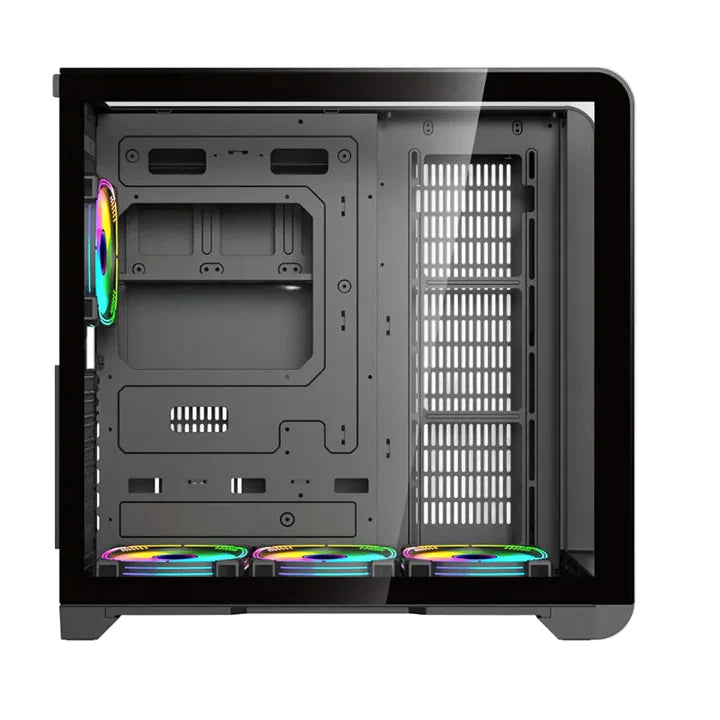GAMEON Infinity Midnight Series ARGB Mid Tower Gaming Case 4 Fans - Black