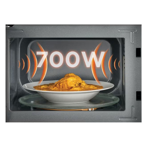 Black & Decker Microwave Oven, 20L, 700W, 5 Power Levels, Defrost Function, 35-Min Timer, 255mm Glass Turntable for Even Cooking, Easy-Clean Cavity, Stylish Chrome Knobs – Black  - MZ2005P-B5