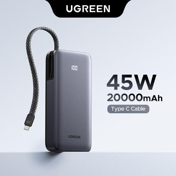 UGREEN Nexode Power Bank 45W 20000mAh Built-in Usb-C Cable