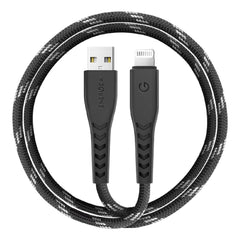 ENERGEA NYLOFLEX CABLE, CHARGE AND SYNC TOUGH LIGHTNING C89 MFI 1.5M – BLACK