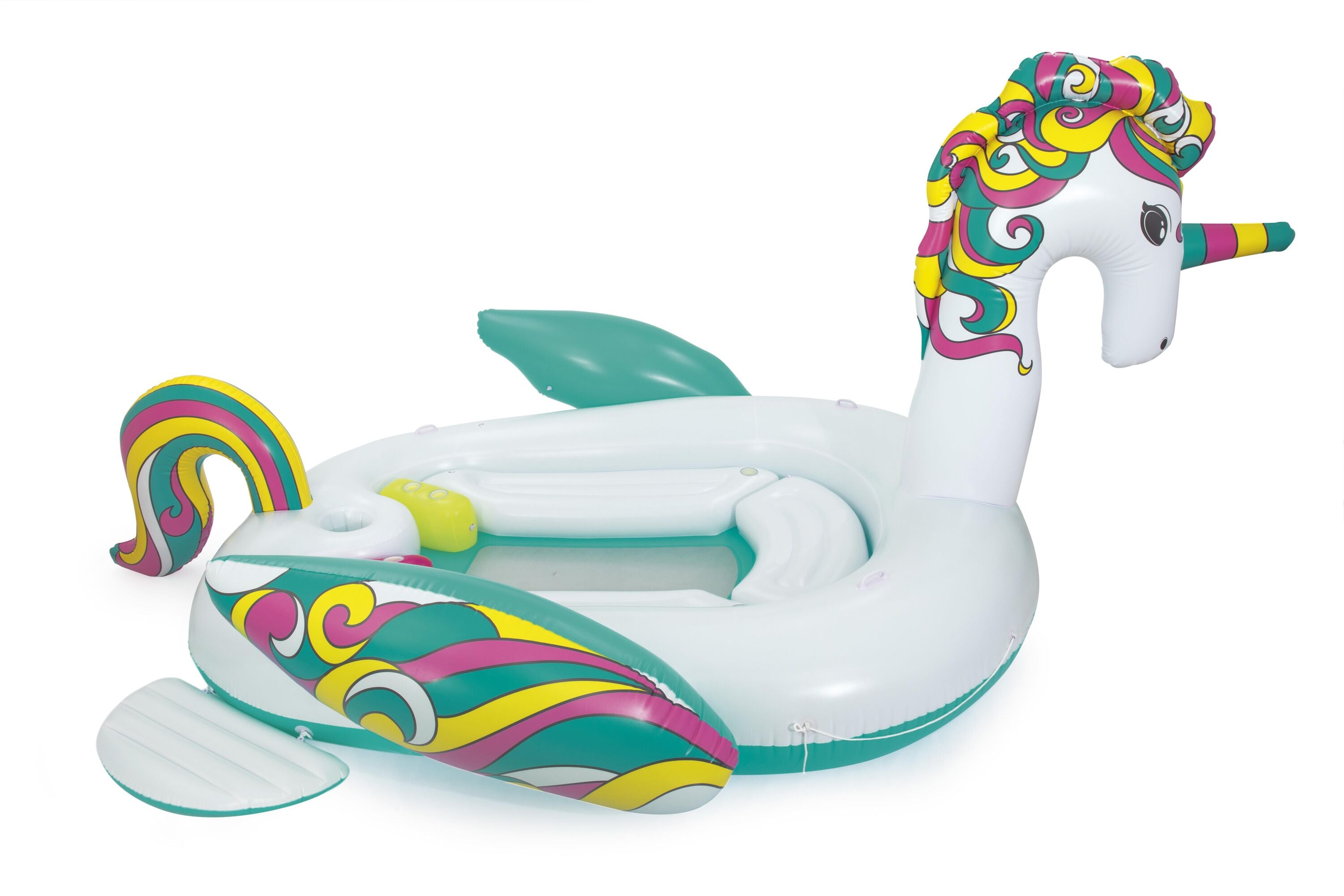Bestway 5.90M X 4.04M Giant Unicorn Island (Contents:One island, one climb cushion, one anchor bag, heavy-duty repair patch)