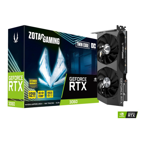 ZOTAC RTX 3060 Twin Edge OC 12GB GDDR6, 192 bit, 1882/15000,