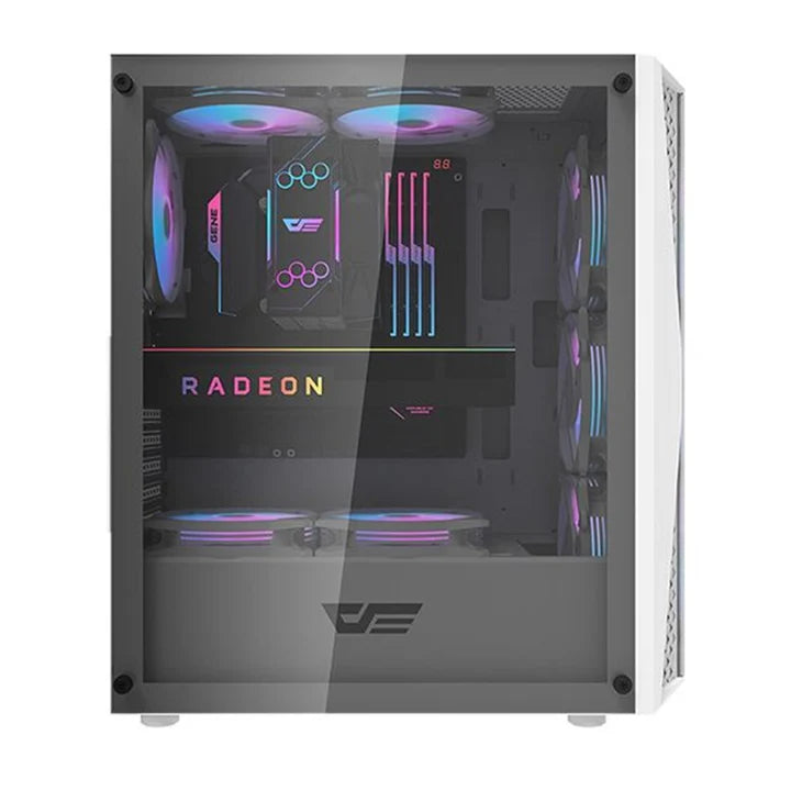 DarkFlash Aigo DK352 Plus ATX Mid Tower PC Gaming Case - White
