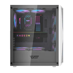 DarkFlash Aigo DK352 Plus ATX Mid Tower PC Gaming Case - White