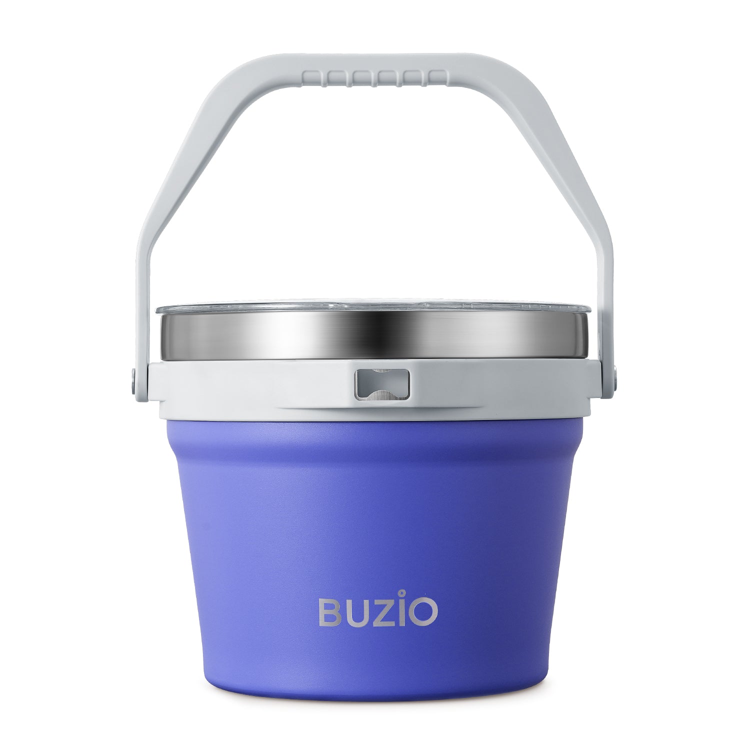 Buzio Insulated Ice Bucket 7L with Lid Scoop Tongs and 2 Cups - Purple