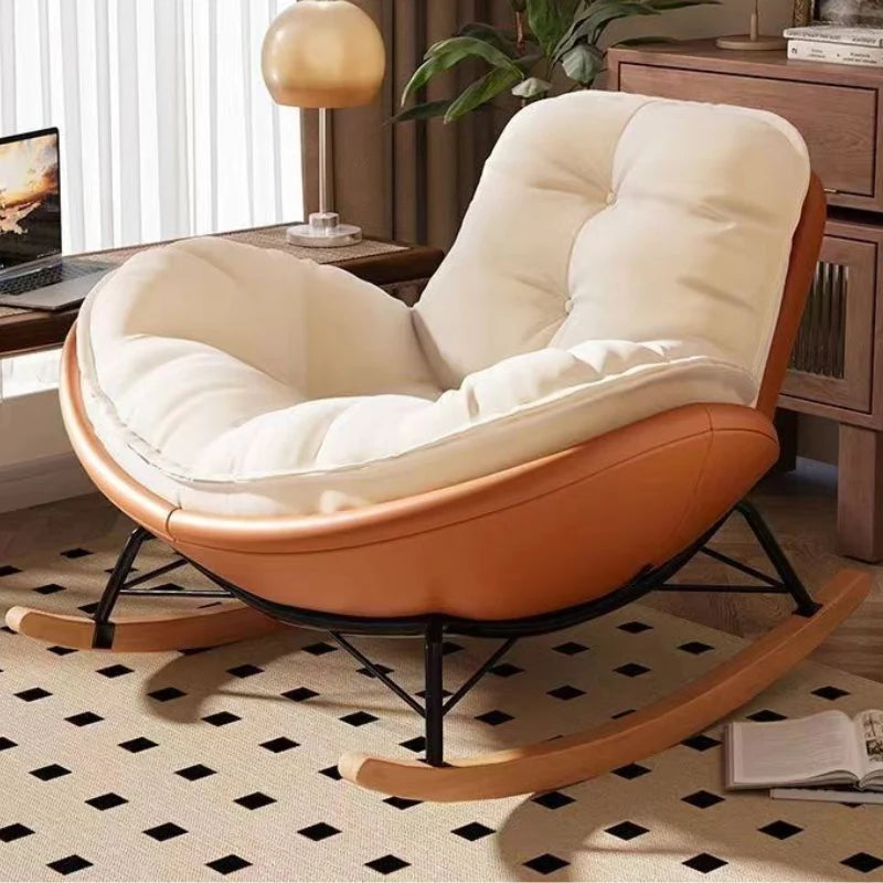 Black Bull Steel Recliner Rocking Chair with Ottoman