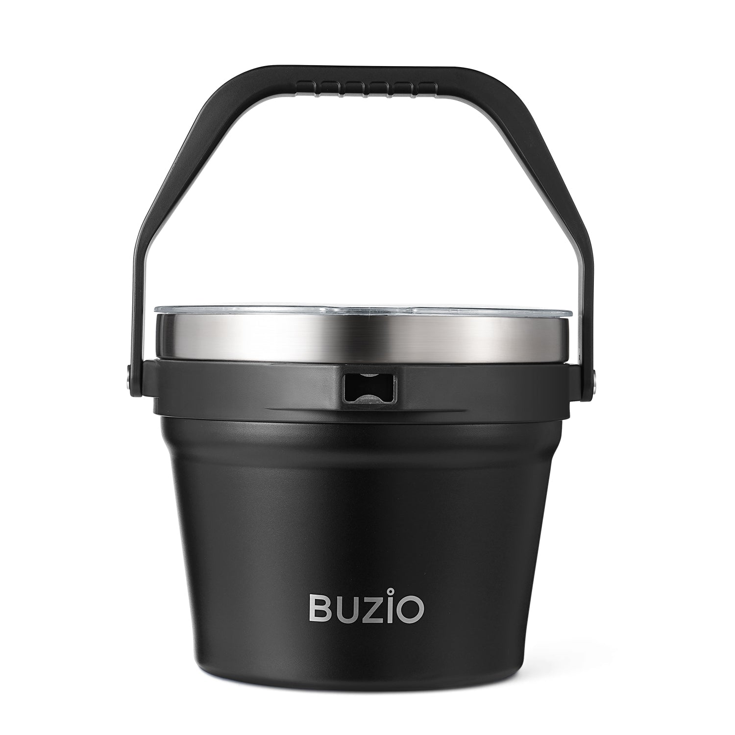 Buzio Insulated Ice Bucket 7L with Lid Scoop Tongs and 2 Cups - Black