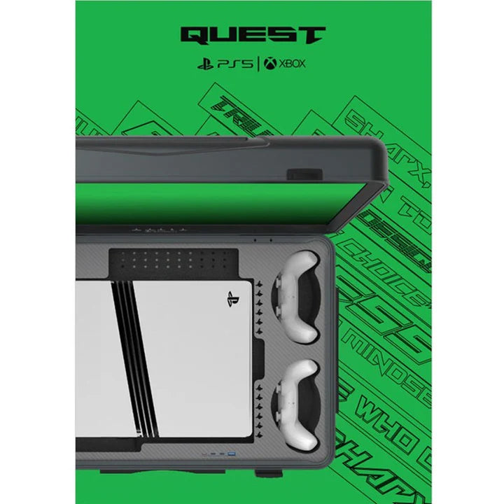 Bundle : SharX QUEST Gaming Suitcase (PQ-24Q165I) – 24" QHD Monitor + DXRacer Master XL Gaming Chair - Black