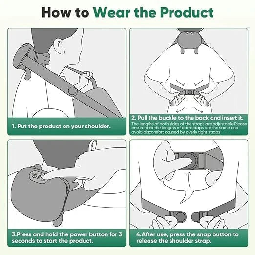Black Bull Massage for Shoulder, Neck, Lower Abdominal, and Shoulder Massager with Heat Deep