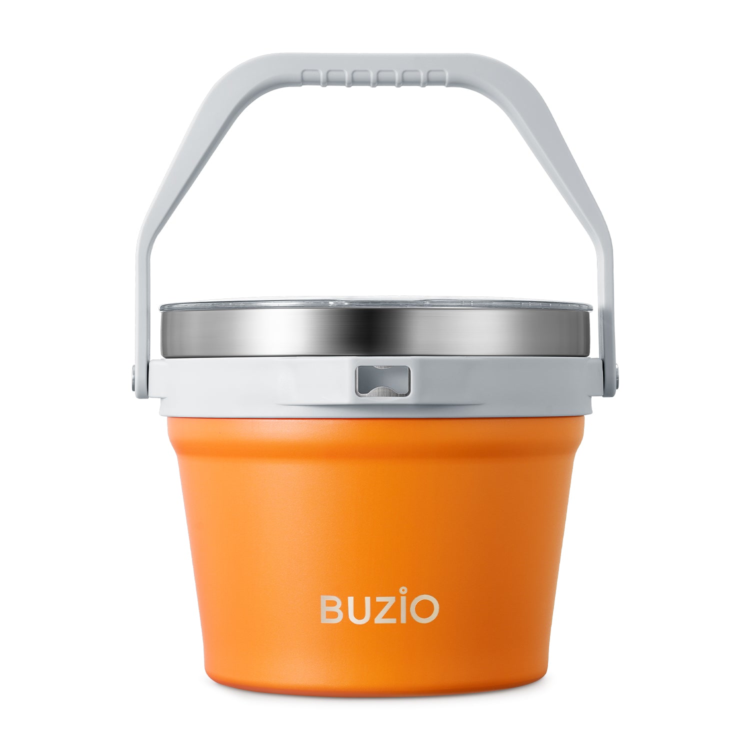 Buzio Insulated Ice Bucket 7L with Lid Scoop Tongs and 2 Cups - Orange