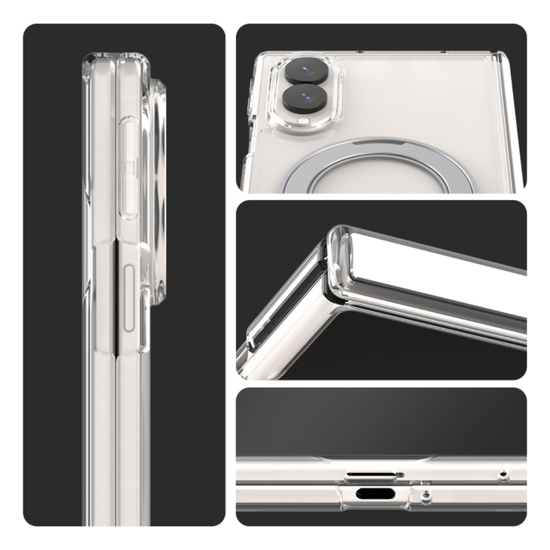Araree Duple 360 Magsafe Stand Cover For Z Fold 8-Clear