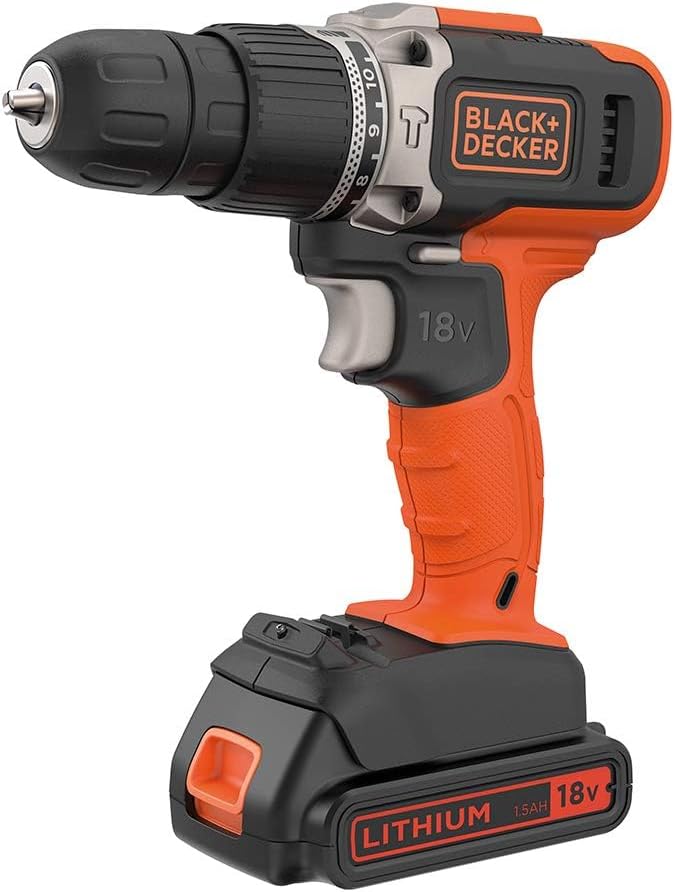 B+D Cordless Hammer Drill 18V + 2 Batteries + KitBox