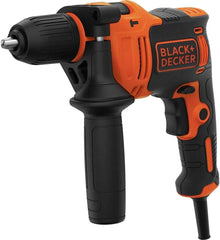 Black & Decker 710W 47,600BPM Single Gear Hammer Drill with 4 Bits in Kitbox for Metal & Masonry Drilling, Orange/Black