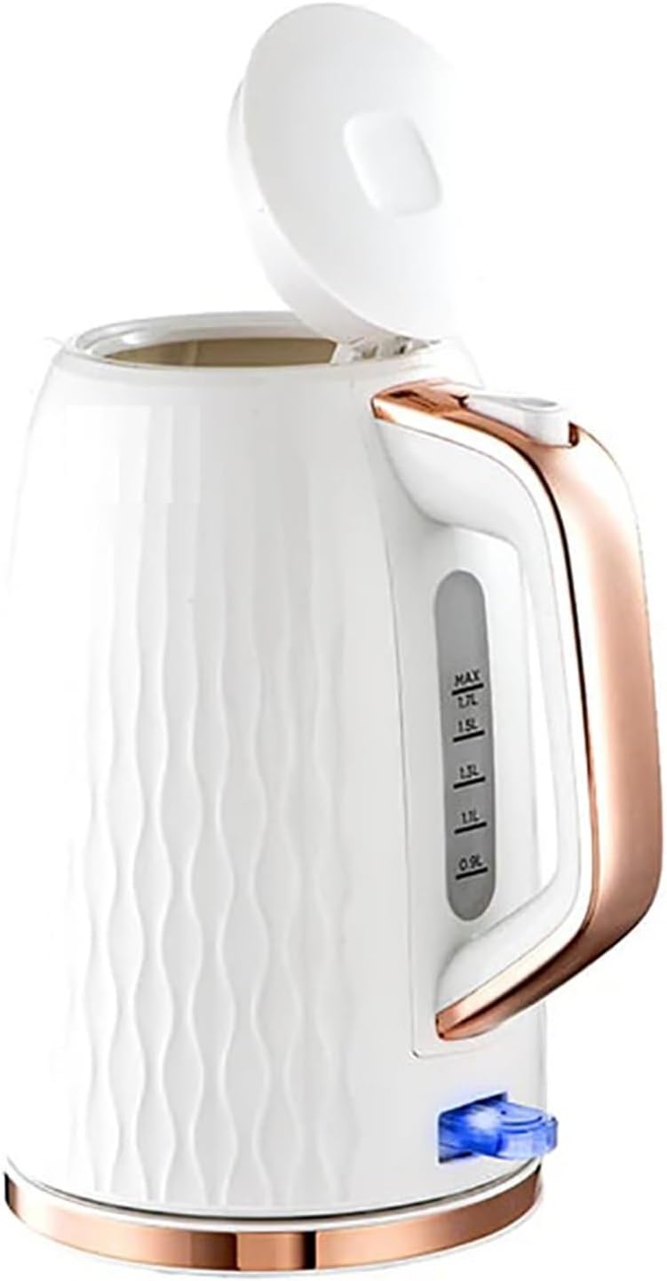 Black & Decker Premium Plastic Kettle 1.7L 2200W with Wave pattern texture with rose gold trim