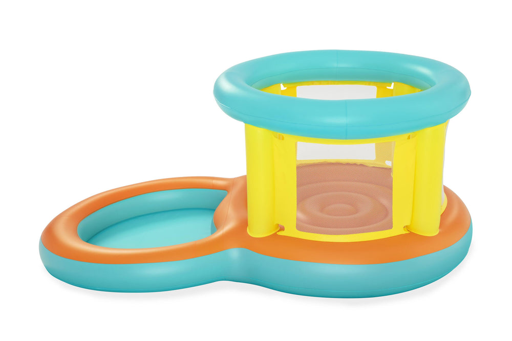 Bestway 2.39M X 1.42M X 1.02M Jumptopia Bouncer And Play Pool (Contents:One bouncer, four foot pins,heavy-duty repair patch) Age 3-6