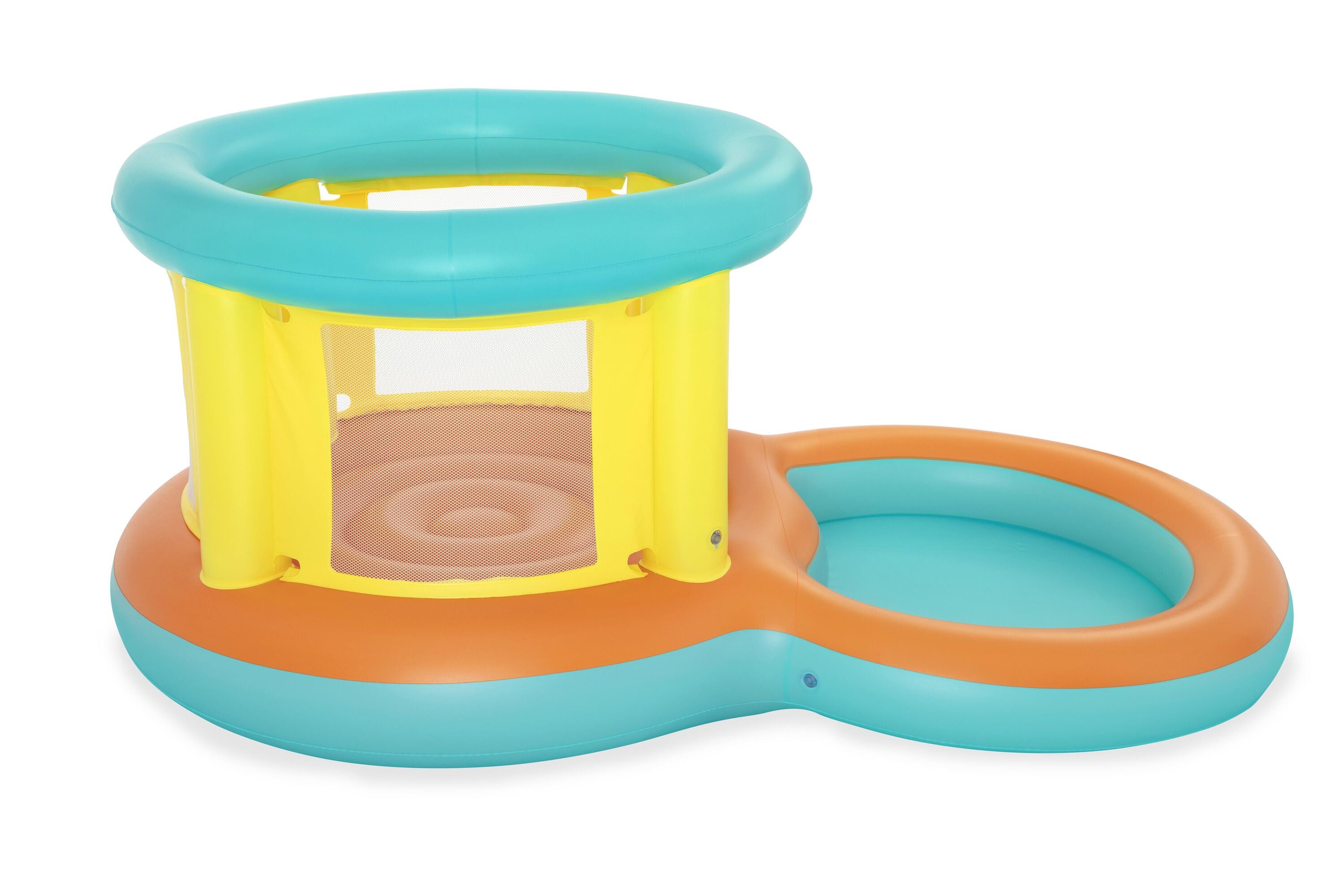 Bestway 2.39M X 1.42M X 1.02M Jumptopia Bouncer And Play Pool (Contents:One bouncer, four foot pins,heavy-duty repair patch) Age 3-6
