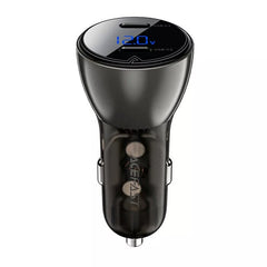 Acefast  B10 metal car charger 60W (USB-C + USB-C) with digital display black