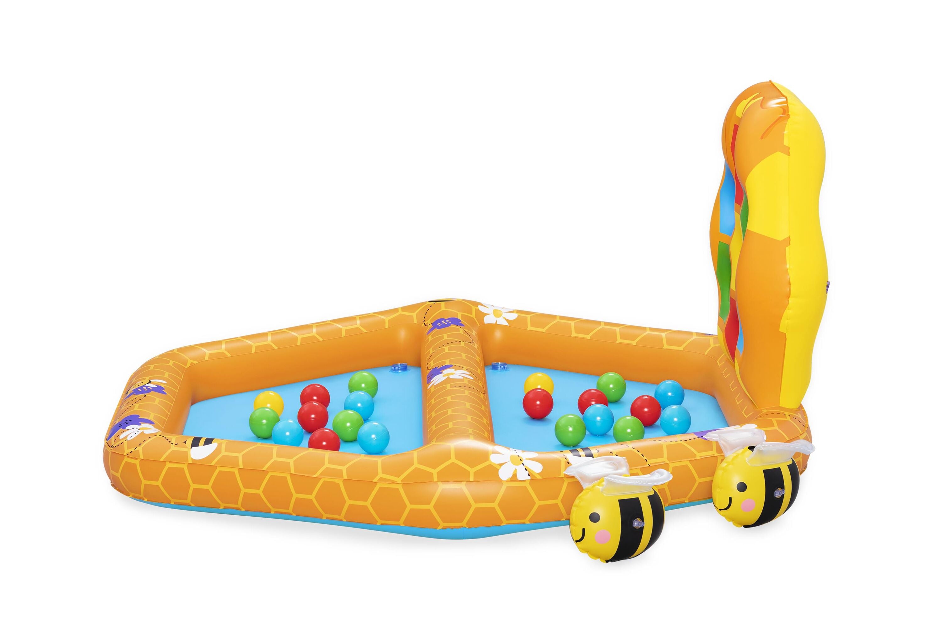 Bestway 1.27m x 1.19m x 61cm Lil' Beehive Baby Pool & Ball Pit (1 ball pit, 2 bees, 20 play balls, repair patch) Age 12M+