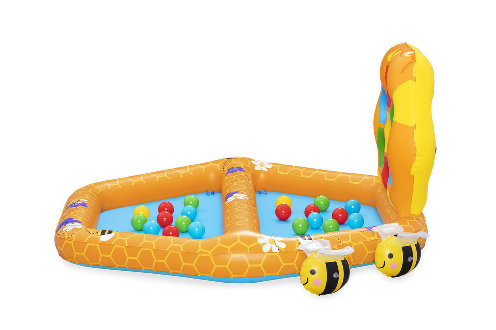 Bestway 1.27m x 1.19m x 61cm Lil' Beehive Baby Pool & Ball Pit (1 ball pit, 2 bees, 20 play balls, repair patch) Age 12M+