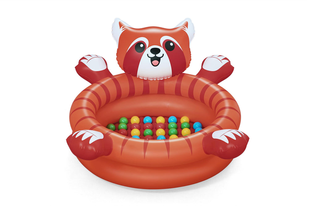 Bestway 1.07m x 94cm x 58cm Playful Red Panda Ball Pit (1 ball pit, 50 play balls, repair patch) Age 2+