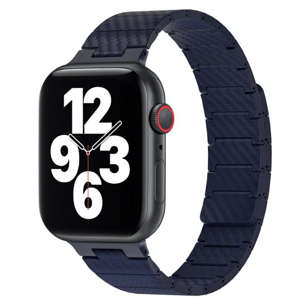 WIWU 42/44/45/49 (Men)Carbon Fiber Pattern Magnetic Watch BandWi-WB011 Blue
