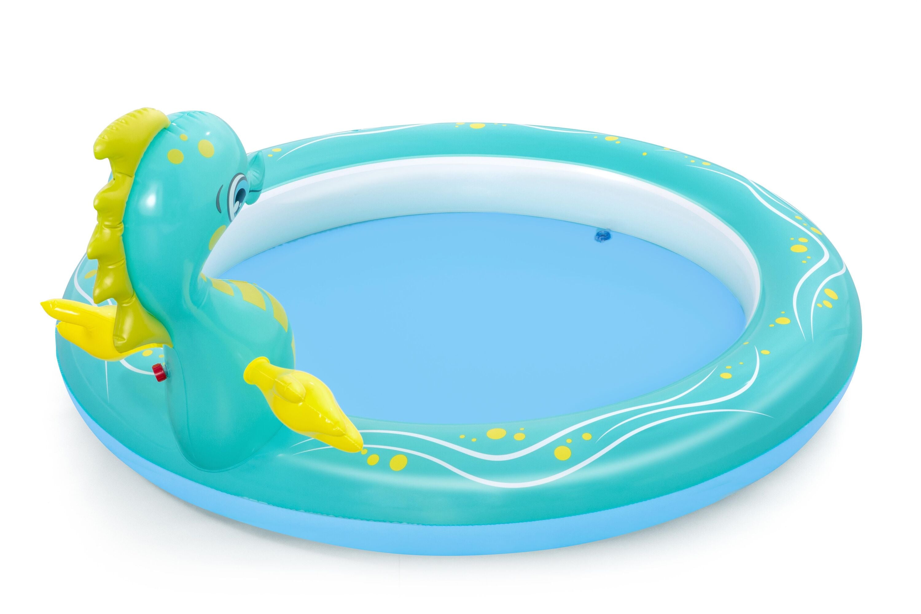 Bestway 1.88M X 1.60M X 86CM Seahorse Sprinkler Pool (Contents:One pool, repair patch) Age 2+