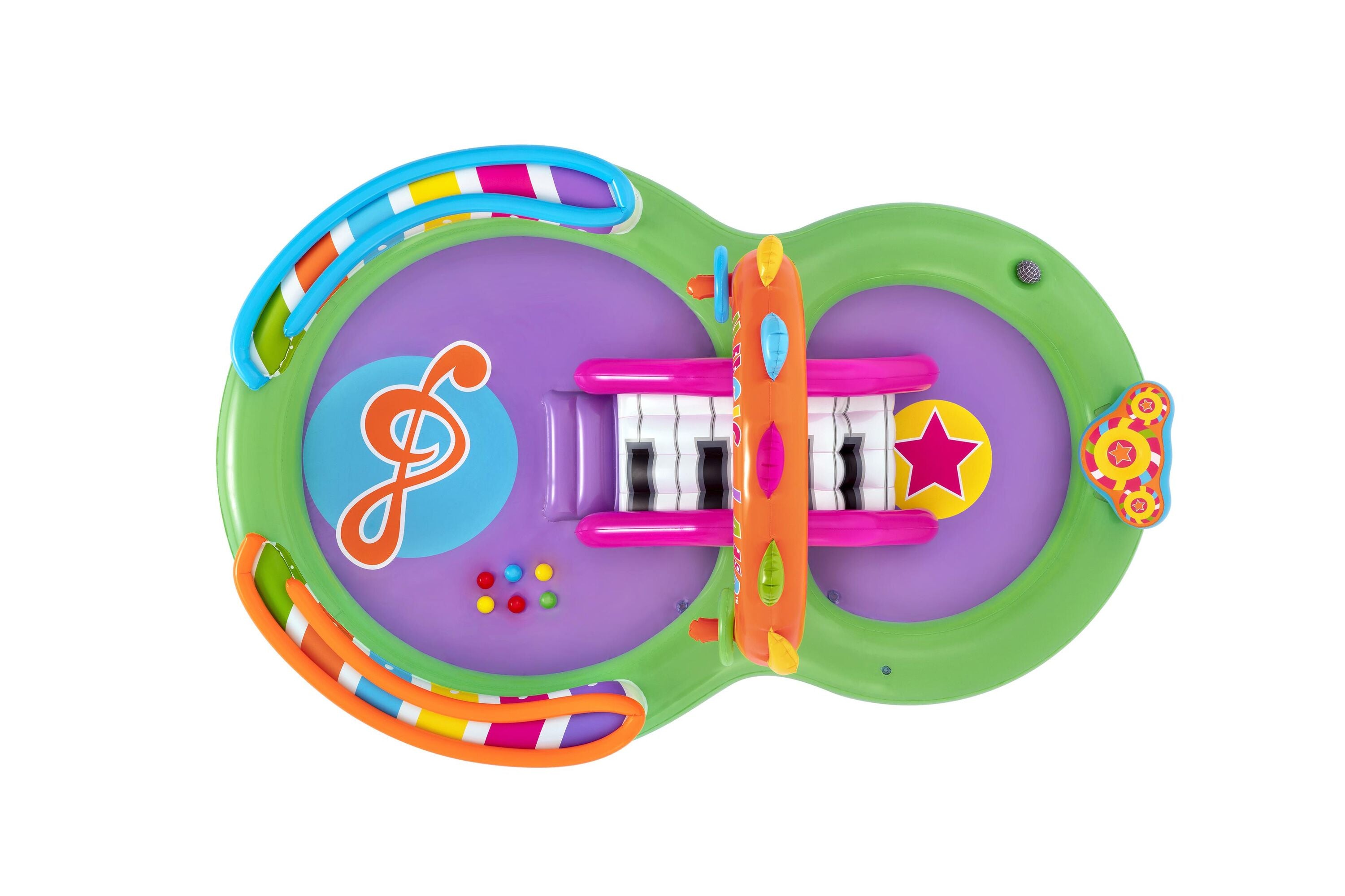 Bestway 2.95M X 1.90M X 1.37M Sing 'N Splash Play Center (1 pool, 1 slide, 1 drum, 2 inflatable rings, 1 microphone, 6 play balls, repair patch.) Age 2+